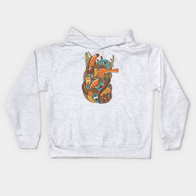 Cafe Light Heart Kids Hoodie by kenallouis